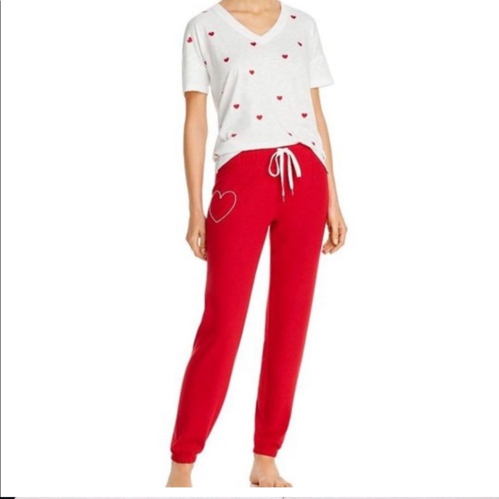 AQUA NWT Heart embroidered lounge set